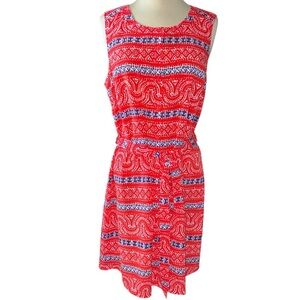 Vineyard Vines dress sleeveless belted at waist button down scoop neck Size 12